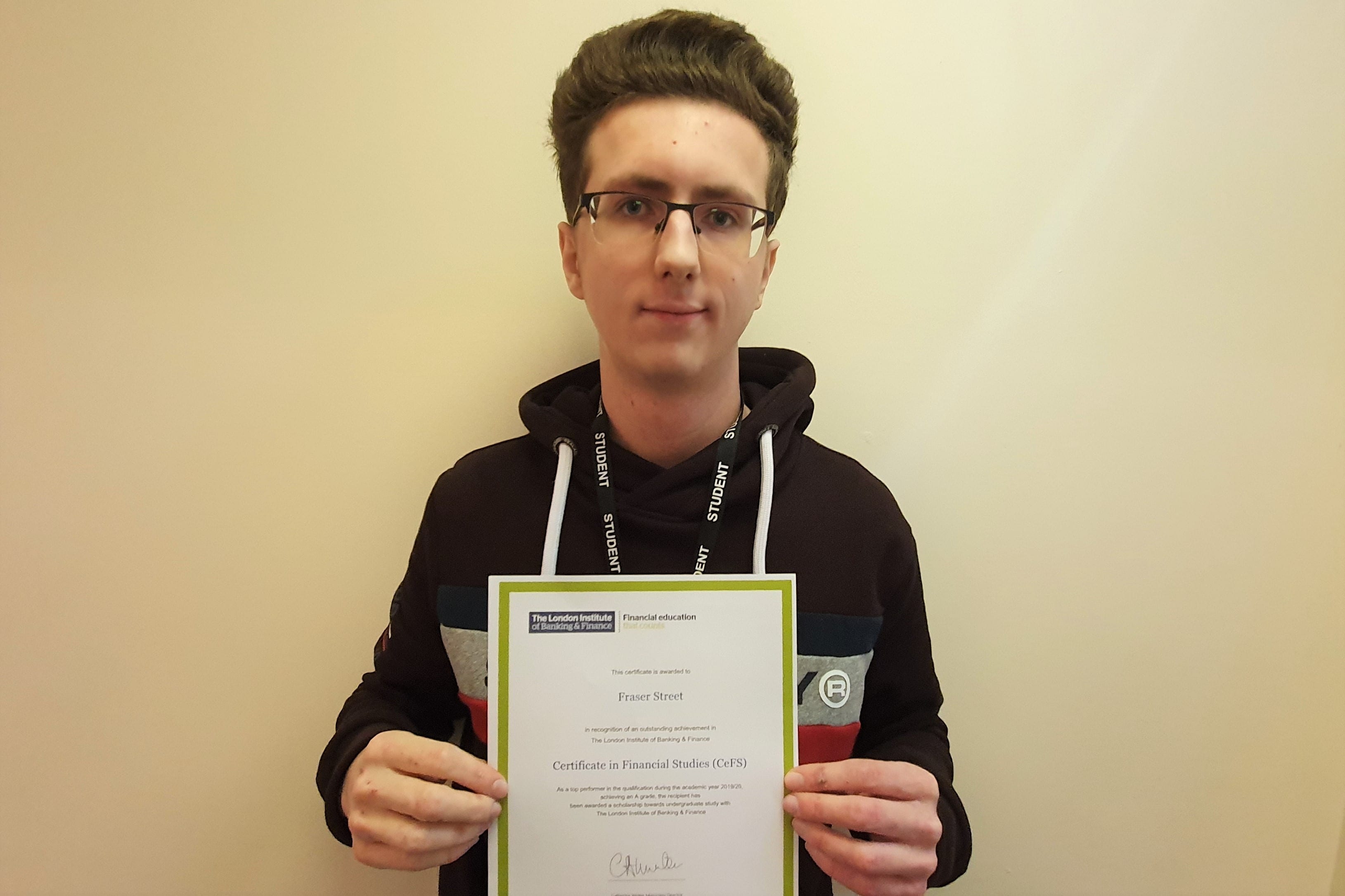 Year 13 student wins finance scholarship prize