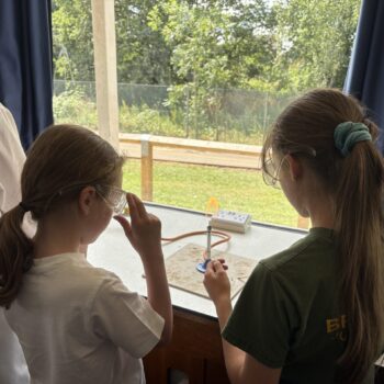 Students doing a science experiment