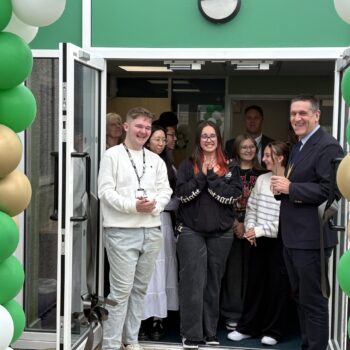 Cutting of the ribbon for new sixth form centre