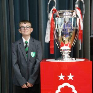 Student with the European cup