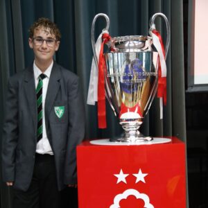 Student with the European cup